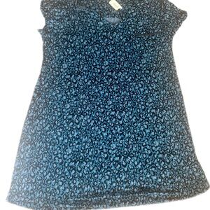New! Blue Soma Leopard Print Women's Sleep Dress (Mid length)